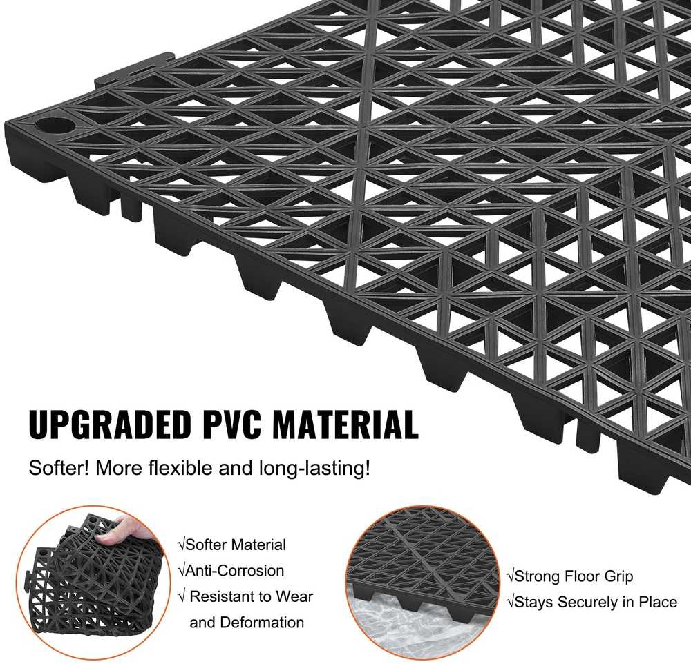 VEVOR Sujungiamos grindų plytelės 30x30 cm PVC, 12 vnt.