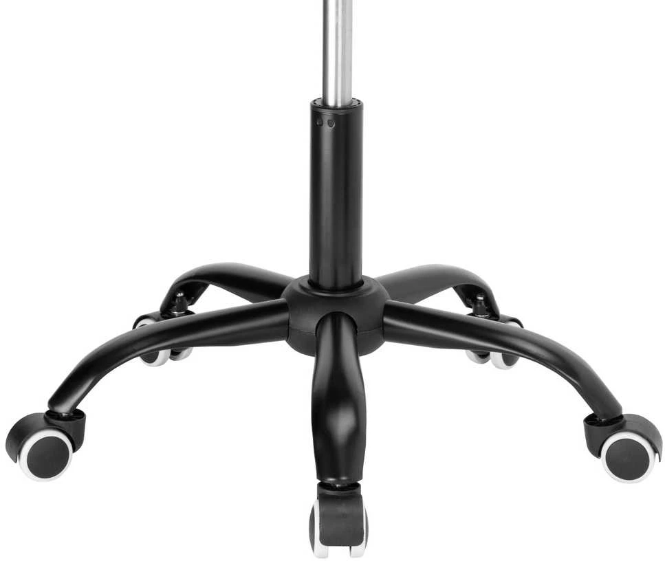 Sukamoji kėdė su ratukais Spiner Juodas, juodo aksomo, 360° pasukama, reguliuojamo aukščio, ergonomiška biuro / darbo / kompiuterio kėdė