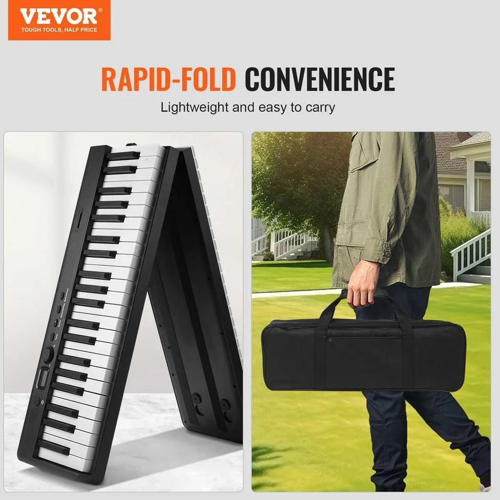 Sulankstoma 88 klavišų pianino klaviatūra su Bluetooth MIDI, nešiojamas skaitmeninis pianinas, elektroninis pianinas, susukamas pianinas