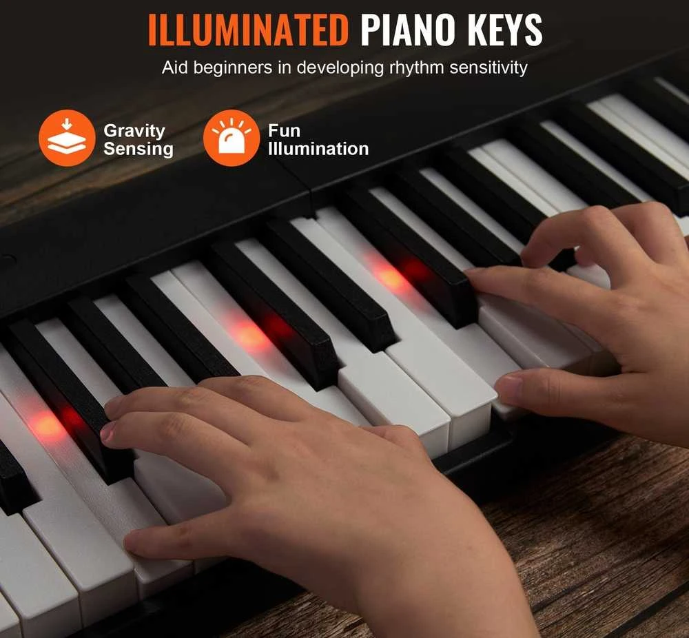 Sulankstoma 88 klavišų pianino klaviatūra su Bluetooth MIDI, nešiojamas skaitmeninis pianinas, elektroninis pianinas, susukamas pianinas