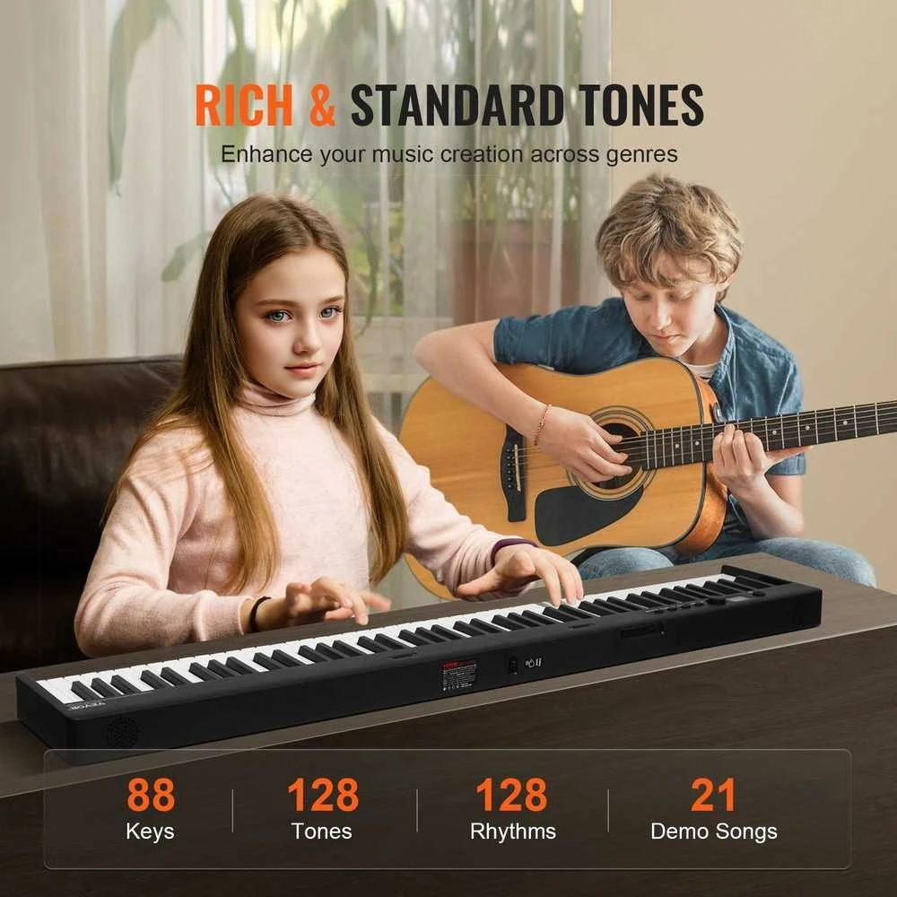 Sulankstoma 88 klavišų pianino klaviatūra su Bluetooth MIDI, nešiojamas skaitmeninis pianinas, elektroninis pianinas, susukamas pianinas