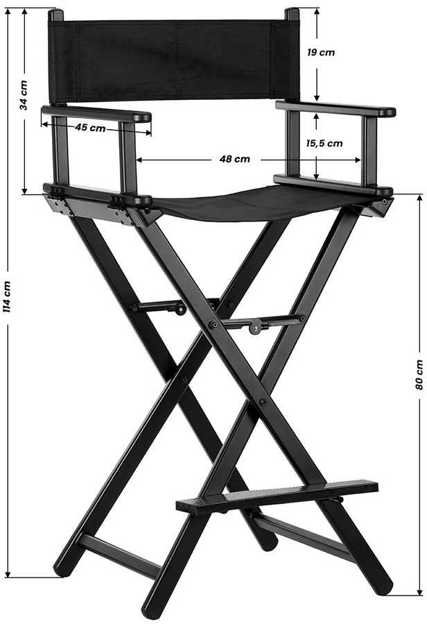 Activeshop Makiažo kėdė MAKE-UP CHAIR ALU Juodas