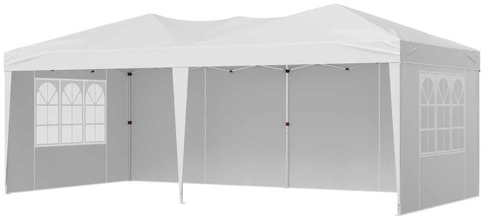 Sulankstoma Pavėsinė 3 x 6 m, 3 Sienelėmis, 2 Langais, Sodui, Kempingui, Prekybai, UV Apsauga