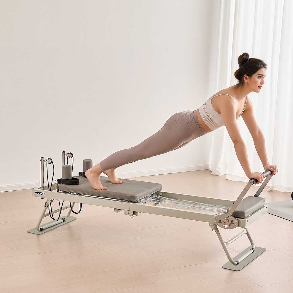 Sulankstoma Pilateso Reformerio Mašina Namams, Tyliais Ratukais, Lengvai Sandėliuojama, Kompaktiška Treniruoklių Įranga, Pilates Treniruoklis, Mankštos Įrenginys