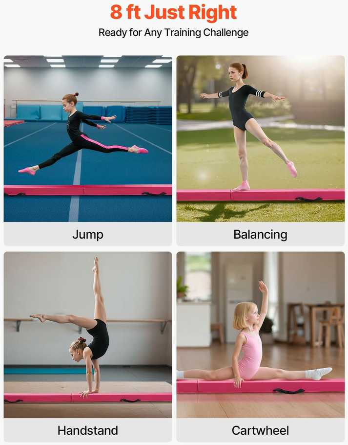 VEVOR Sulankstoma 8 pėdų gimnastikos sija vaikams