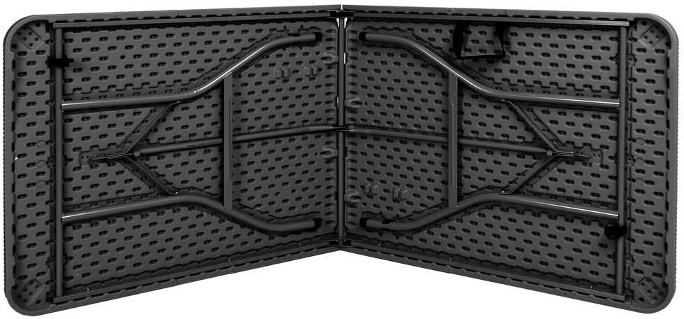 Sulankstomas banketinis stalas-lagaminas, rotango raštas, 180x74x74.5 cm, pilkas, furšetų, renginių stalas