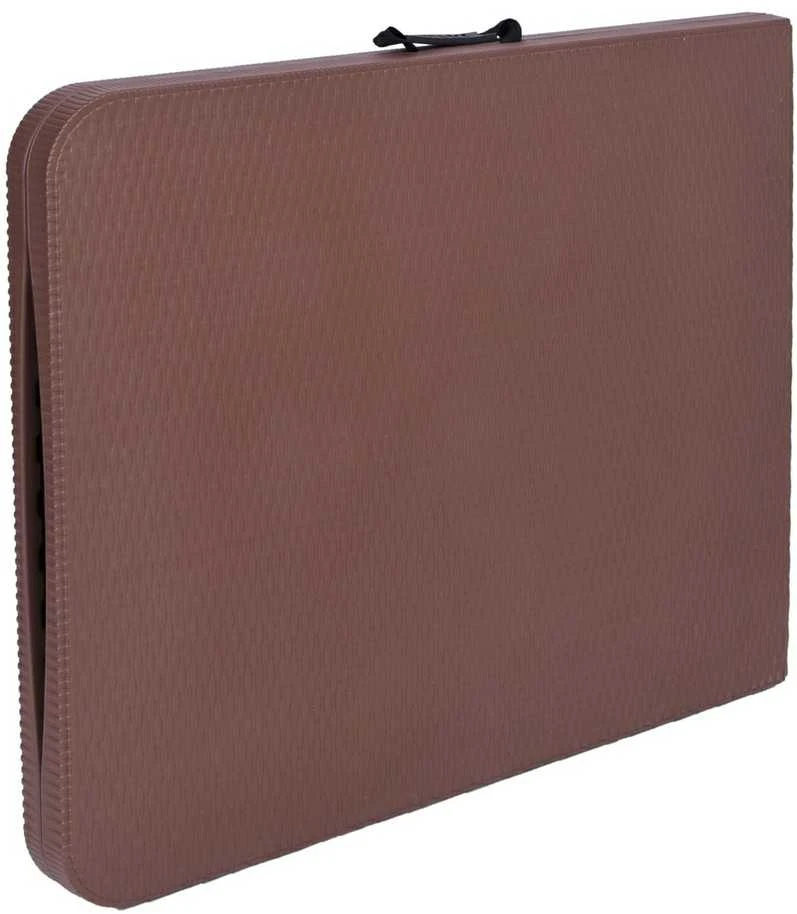 Sulankstomas banketinis stalas-lagaminas, rotango imitacija, 180x74x74.5 cm, rudas, furšetų, renginių stalas