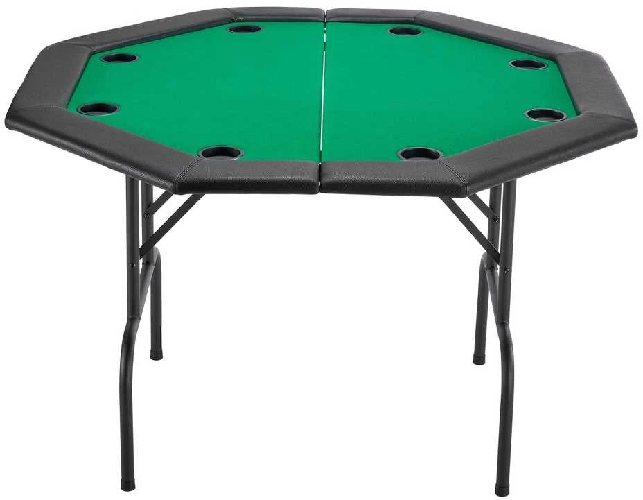 Sulankstomas pokerio stalas 8 žaidėjams, kazino, Texas Holdem, nešiojamas, 1260 mm, kortų žaidimams
