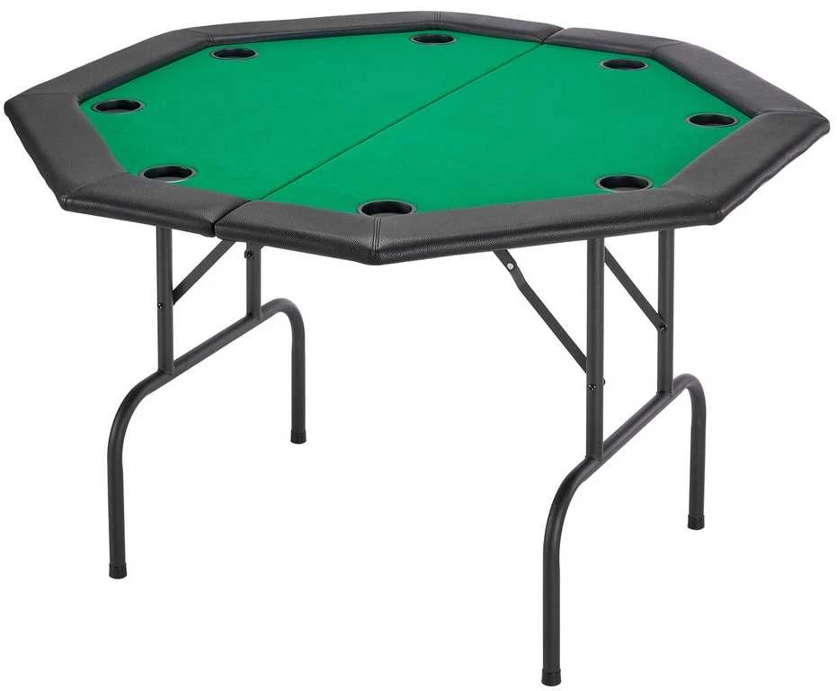 Sulankstomas pokerio stalas 8 žaidėjams, kazino, Texas Holdem, nešiojamas, 1260 mm, kortų žaidimams