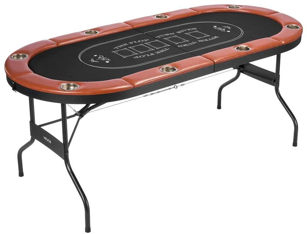 Sulankstomas pokerio stalas 8 žaidėjams, kazino, Texas Holdem, žaidimų stalas, kortoms