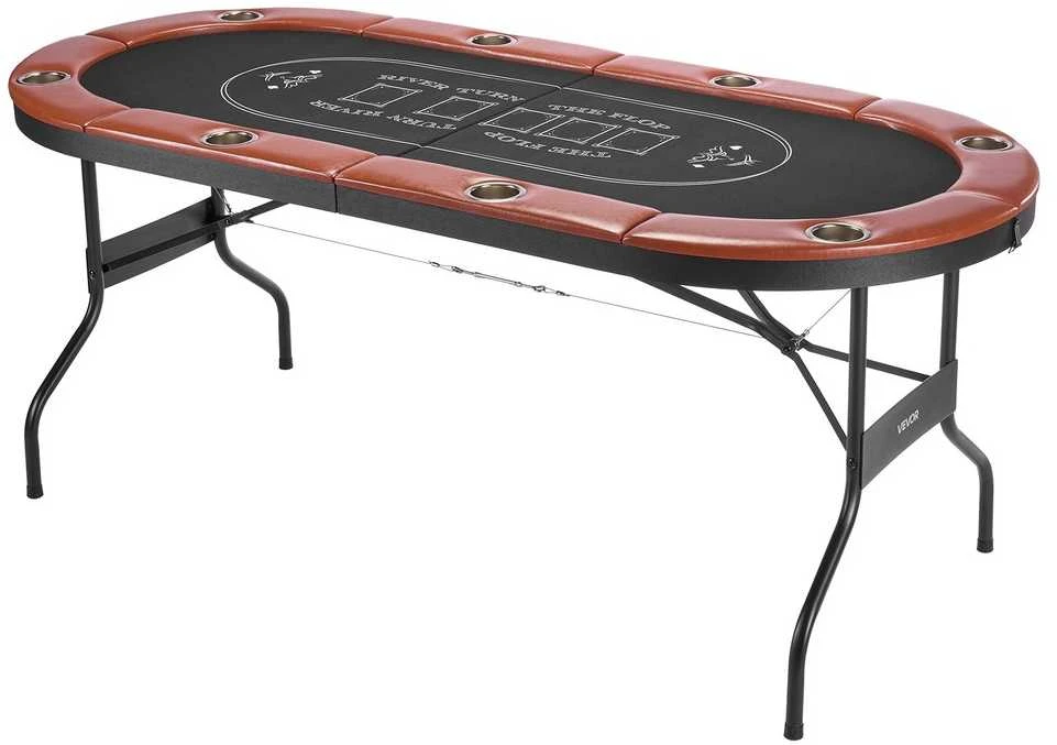 Sulankstomas pokerio stalas 8 žaidėjams, kazino, Texas Holdem, žaidimų stalas, kortoms