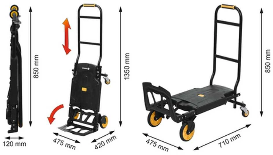 Vorel sulankstomas vežimėlis 2in1 130kg