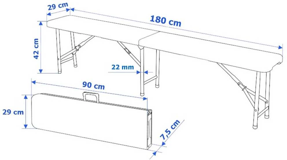 Sulankstomas sodo suolas iš rotango, 180 cm, juodas, lauko suolas, pikniko suolas, sulankstoma kėdė
