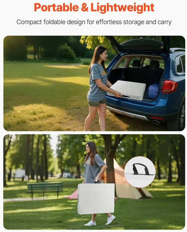 VEVOR 180 cm sulankstomas plastikinis lauko stalas