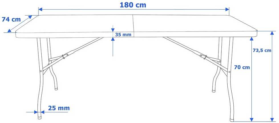 Sulankstomas stalas FETA Juodas 180 cm, lagamino tipo, juodas, renginiams, banketinis, furšetui