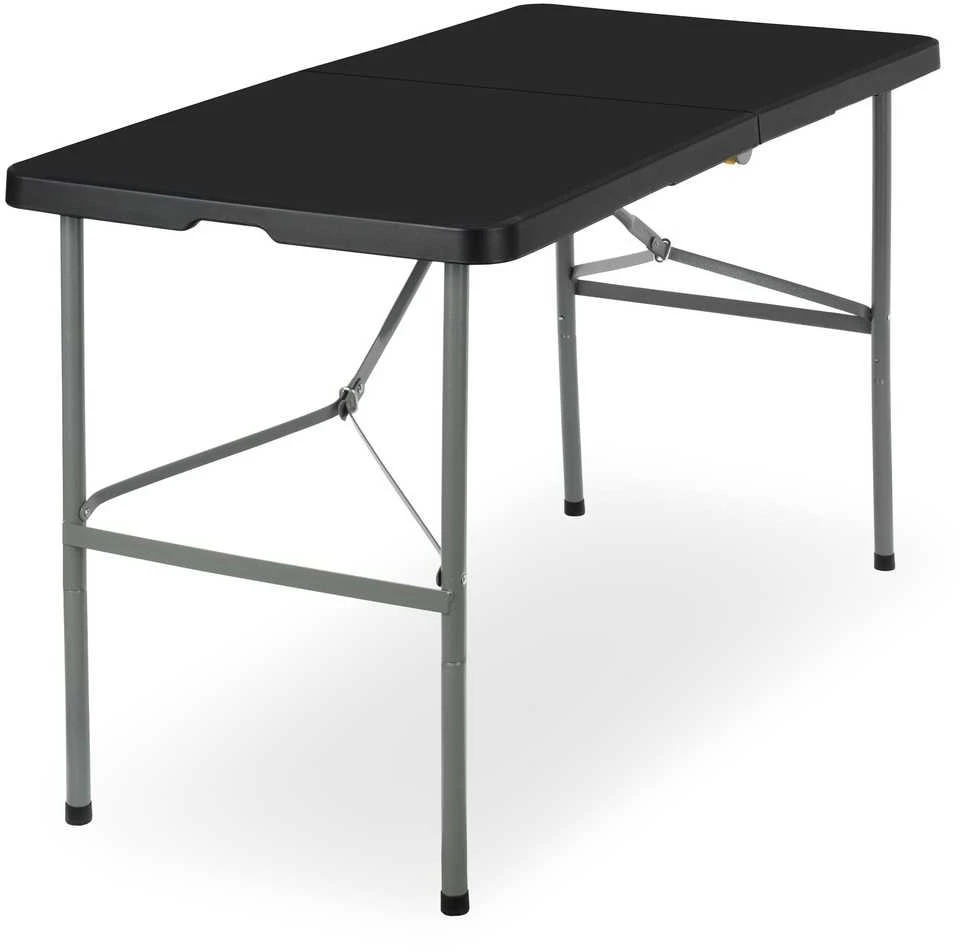 Sulankstomas stalas-lagaminas, 122 cm, juodas, neperšlampamas, renginiams, nešiojamas, piknikui, iškylai, lauko prekybai