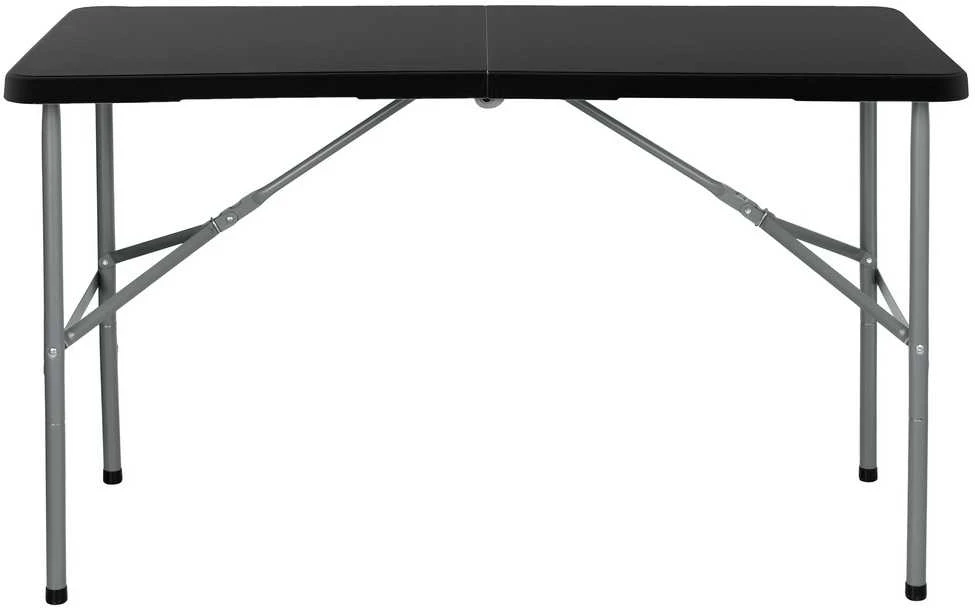 Sulankstomas stalas-lagaminas, 122 cm, juodas, neperšlampamas, renginiams, nešiojamas, piknikui, iškylai, lauko prekybai
