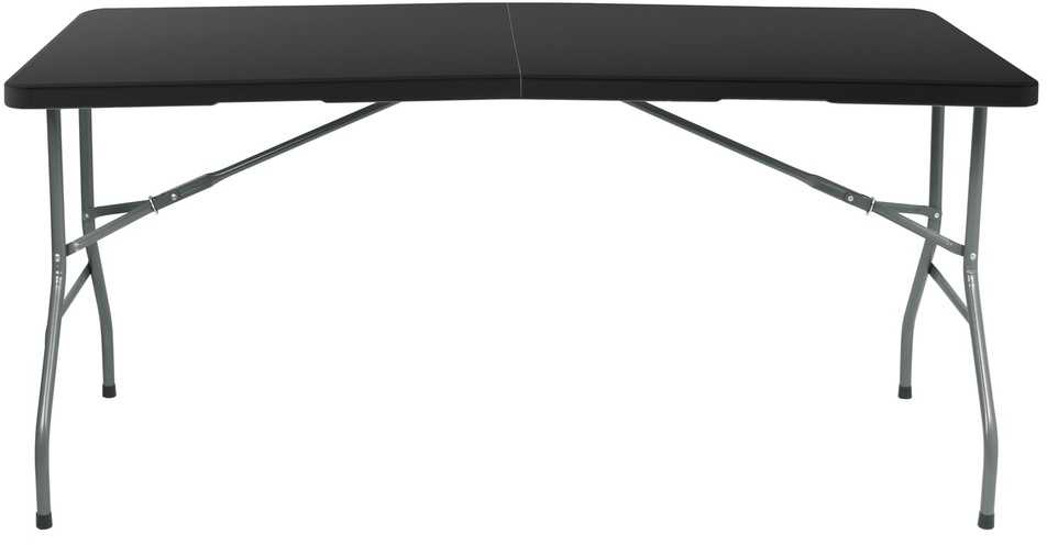 Sulankstomas stalas-lagaminas 152 cm, juodas, nešiojamas, iškylinis, renginiams, piknikams