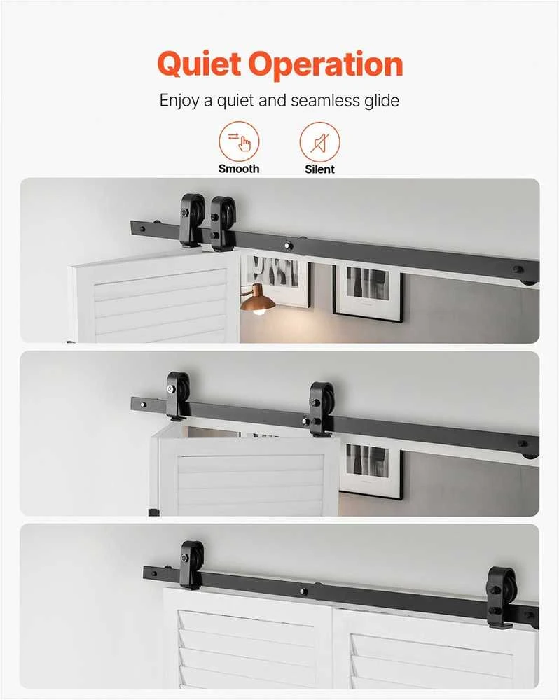 VEVOR Sulankstomo stumdomo durų bėgelio rinkinys 132 cm