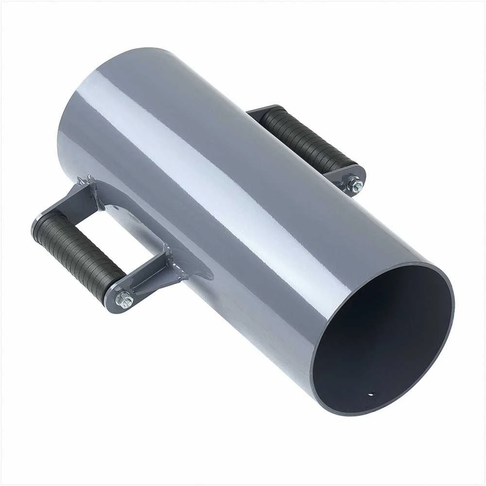 Sunkioji rankinė tvoros stulpų kalyklė, metalinis T formos stulpų muštuvas su ergonomiškomis rankenomis, tinka stulpams iki 155 mm, plieno polių kalimo įrankis ūkiui ir sodui