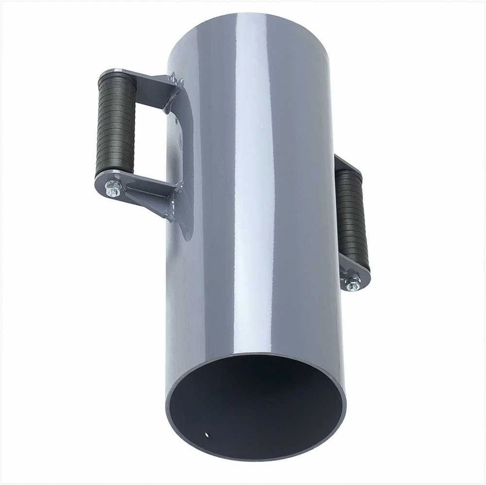 Sunkioji rankinė tvoros stulpų kalyklė, metalinis T formos stulpų muštuvas su ergonomiškomis rankenomis, tinka stulpams iki 155 mm, plieno polių kalimo įrankis ūkiui ir sodui