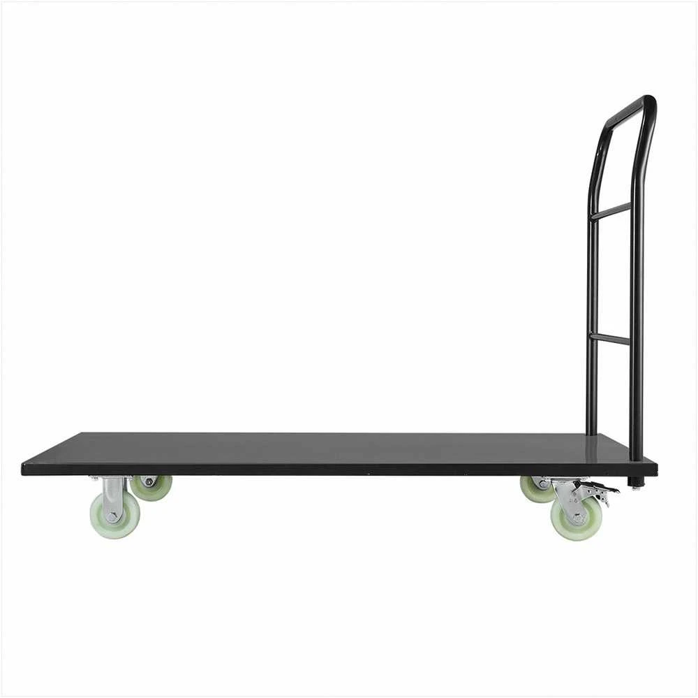 Sunkiojo svorio platforminis plieno vežimėlis su pasukamais ratukais ir rankena, pramoninis rankinis vežimėlis kroviniams ir bagažui, 1525 x 700 x 1090 mm, krovinių gabenimo įranga