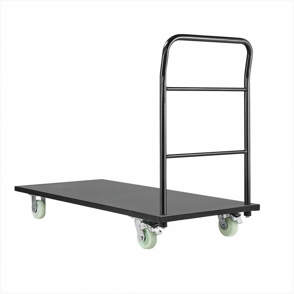 Sunkiojo svorio platforminis plieno vežimėlis su pasukamais ratukais ir rankena, pramoninis rankinis vežimėlis kroviniams ir bagažui, 1525 x 700 x 1090 mm, krovinių gabenimo įranga