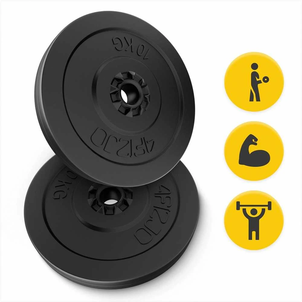 Sunkiosios atletikos rinkinys, bituminis 20 kg, su tiesia štanga 120 cm, skirtas namų sporto salei