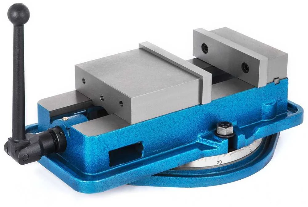 Sunkių apkrovų frezavimo spaustuvas 80mm su 360° pasukamu pagrindu, tikslus CNC spaustuvas, staliaus spaustuvas