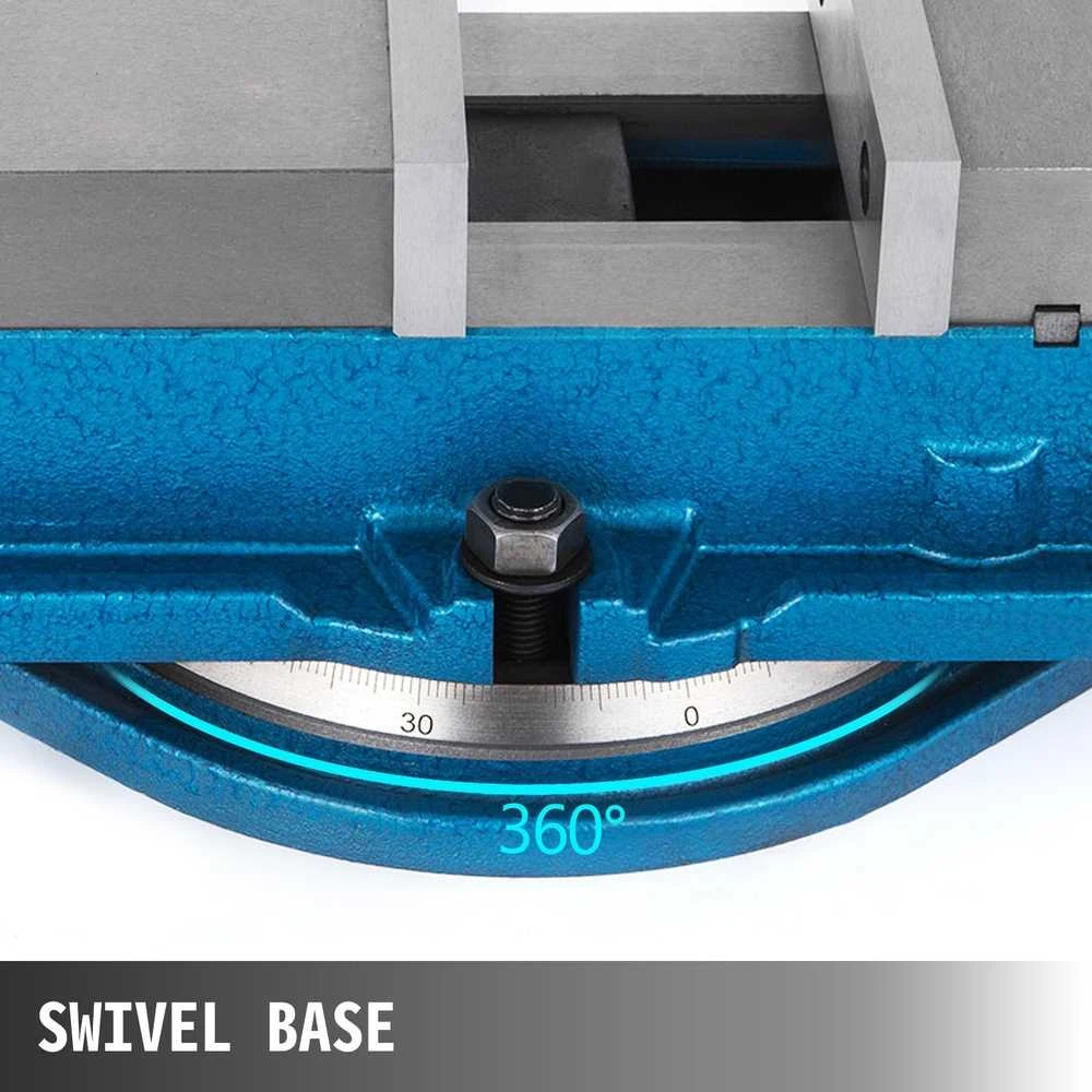Sunkių apkrovų frezavimo spaustuvas 80mm su 360° pasukamu pagrindu, tikslus CNC spaustuvas, staliaus spaustuvas
