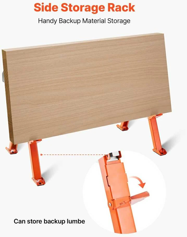 Sunkiųjų darbų arkliukai 2 vnt., reguliuojamo aukščio darbastalis, nešiojami pjūklų stovai medienos apdirbimui, 816.5kg talpa, sulankstomi, tvirti