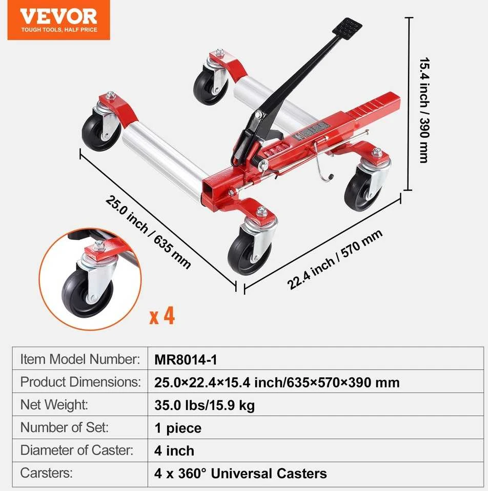 VEVOR Automobilio ratų keltuvas 680 kg