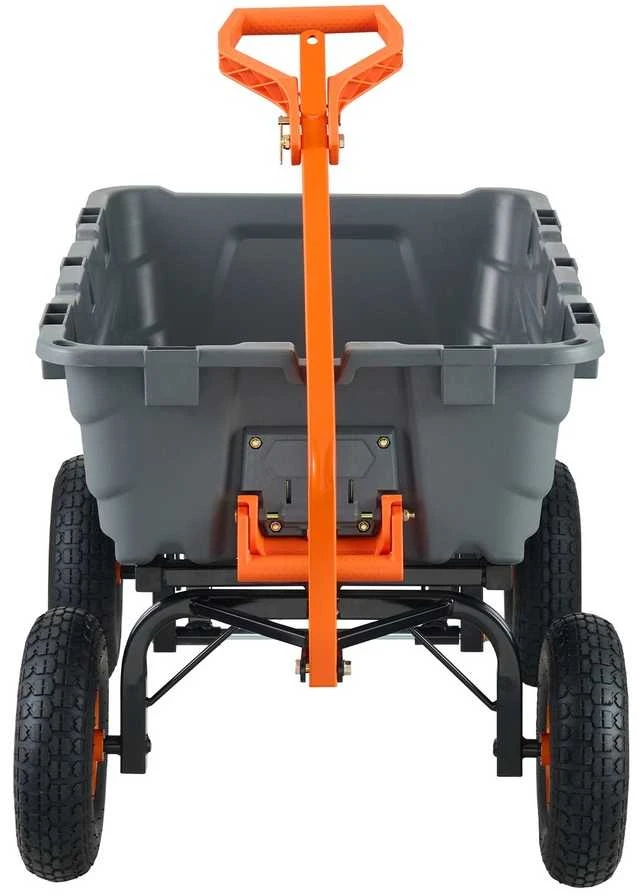 Sunkus sodo vežimėlis 680kg, universalus, polietileninis, 33cm ratai, sodo transportavimo priemonė