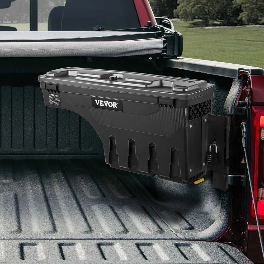 Sunkvežimio kėbulo daiktadėžė, rakinama įrankių dėžė, skirta Dodge Ram 1500, vandeniui atspari ABS įrankių dėžė, keleivio pusės daiktadėžė, 25L sunkvežimio kėbulo organizatorius