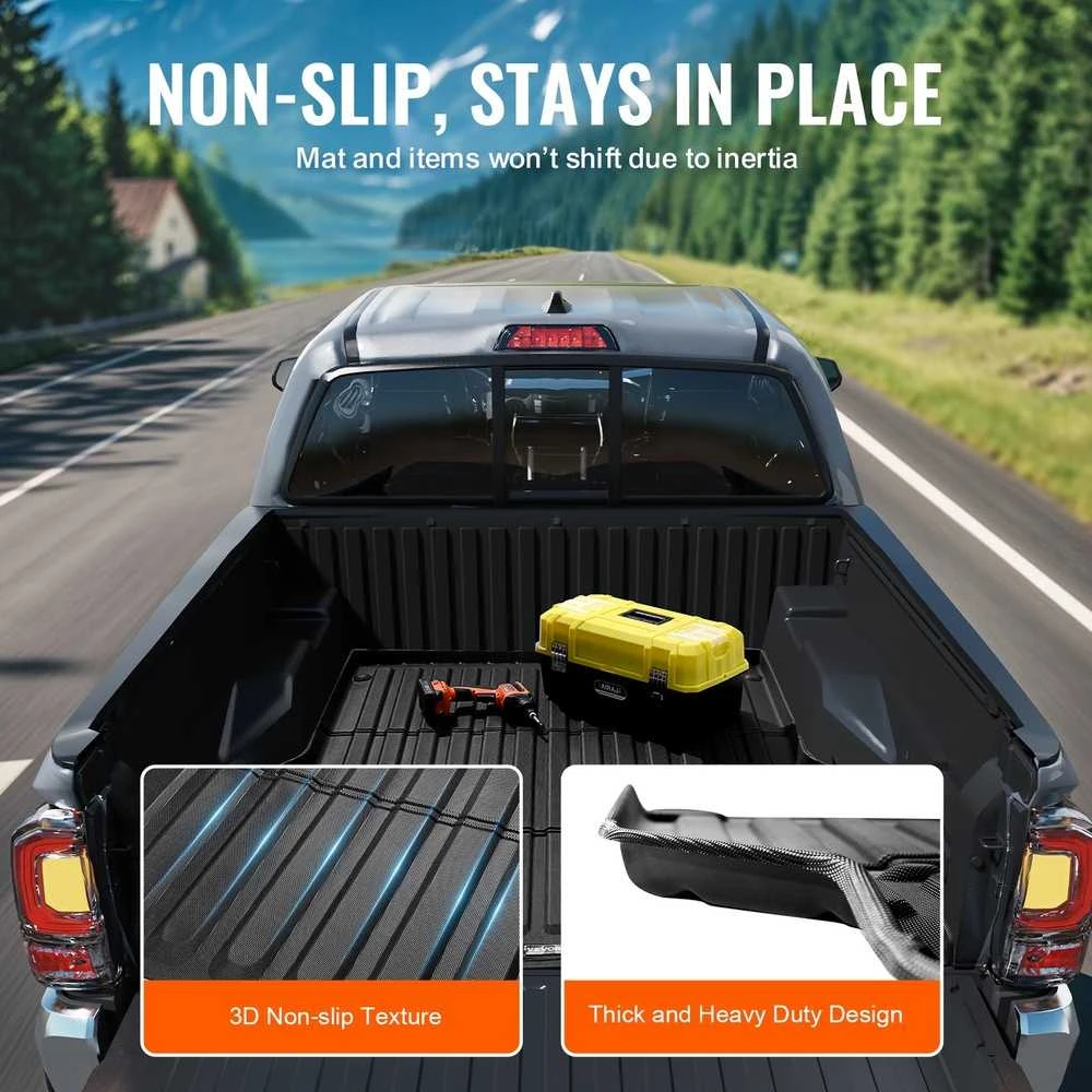 Sunkvežimio kėbulo kilimėlis, skirtas Toyota Tacoma 2005-2023, TPE kėbulo įdėklas, apsauga nuo visų oro sąlygų, neslystantis sunkvežimio kėbulo apsaugas