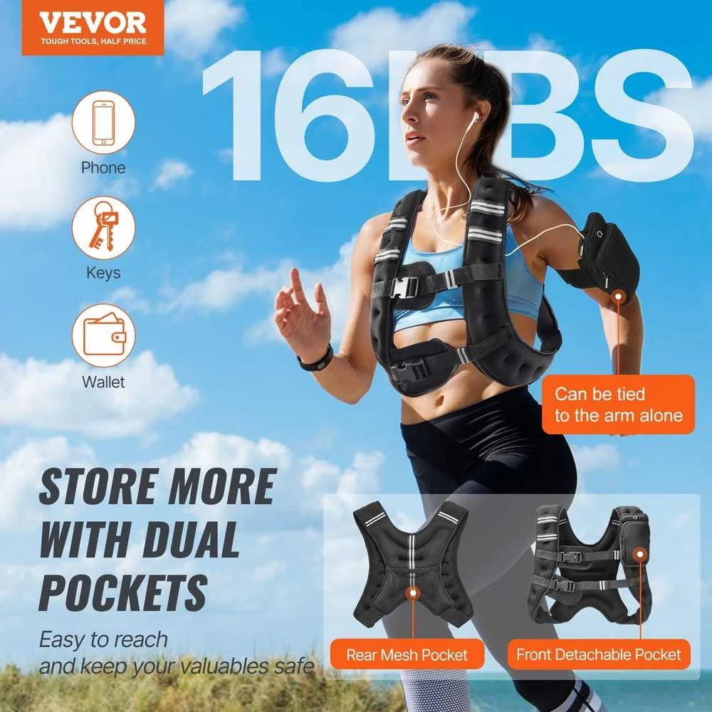 Svertinė liemenė vyrams ir moterims, 7.32 kg, neoprenas, reguliuojamos sagtys, jėgos treniruočių liemenė, fitneso įranga