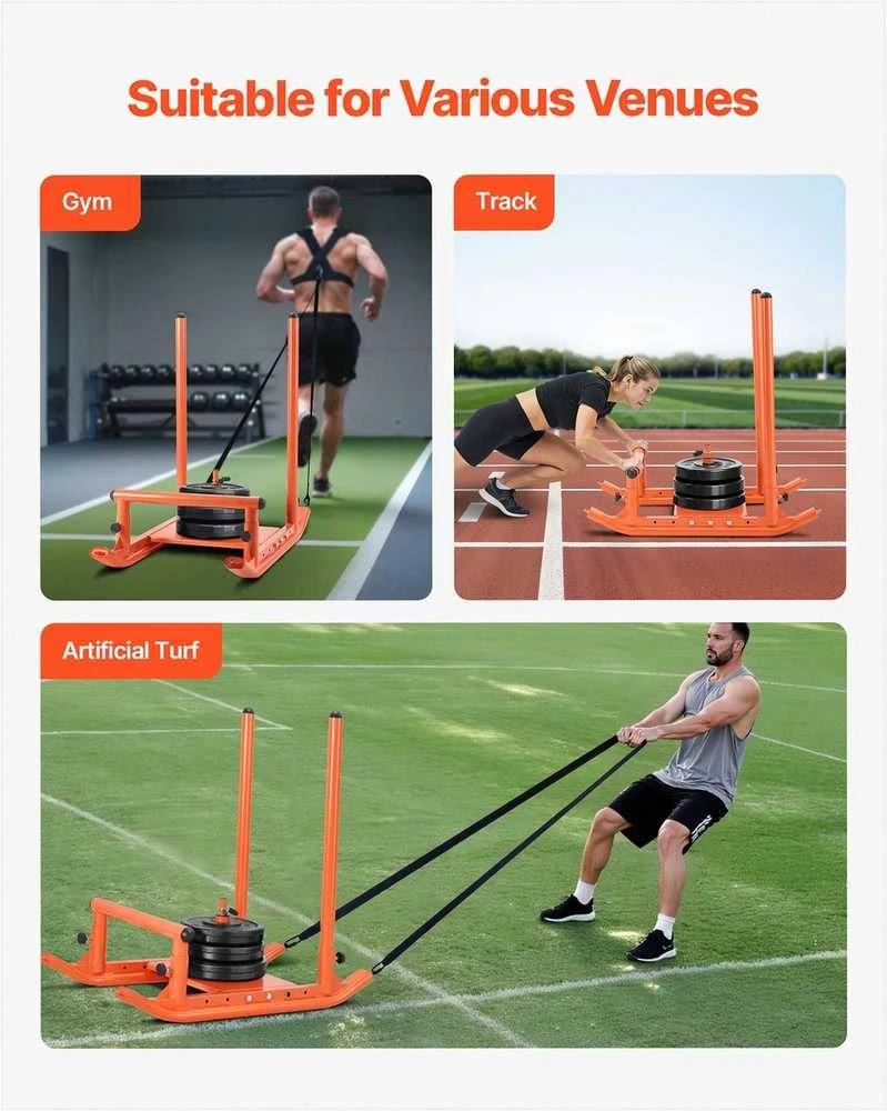 Svorio rogės atletikos pratimams ir greičio gerinimui, su rankena, suderinamos su 25/51 mm svorių diskais, plieninės jėgos rogės, fitneso jėgos treniruočių rogės, treniruoklis sportui