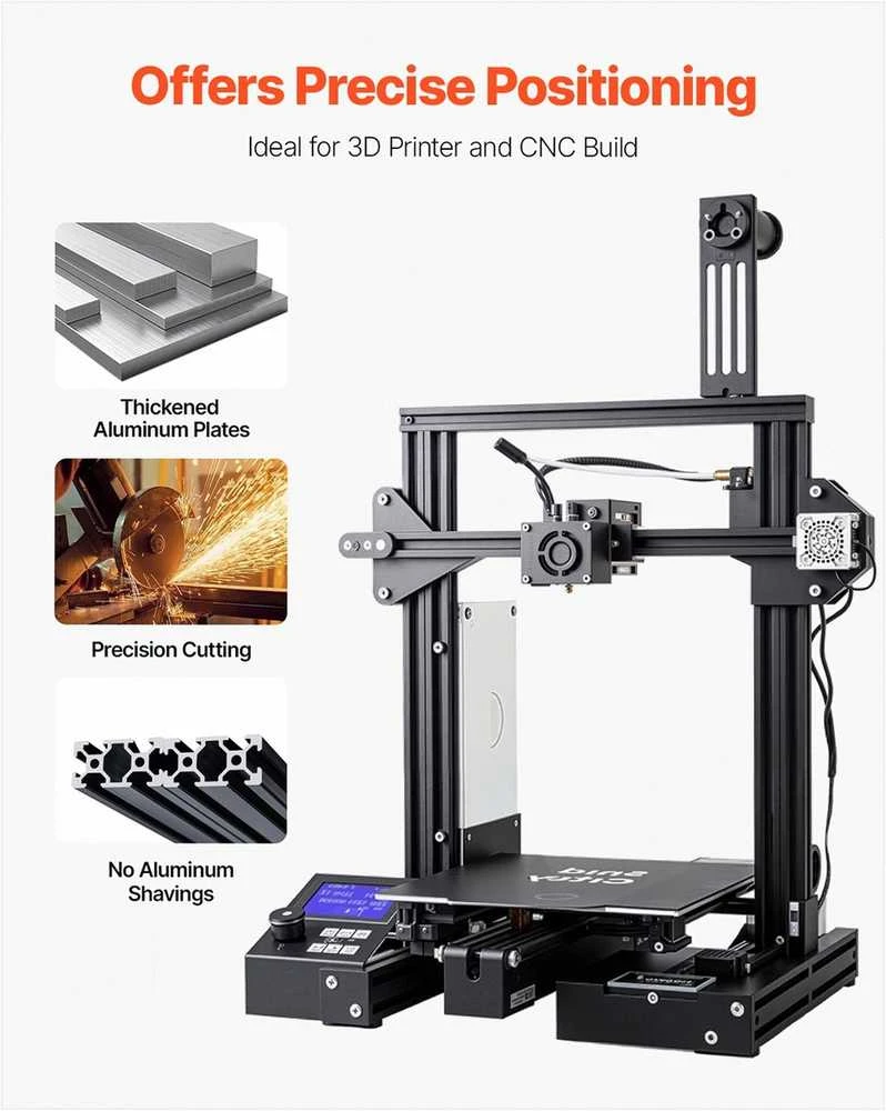 T-formos 2040 aliuminio ekstruzijos profilis, 1000mm linijinis bėgelis 3D spausdintuvui CNC staklėms, anoduotas juodas aliuminio profilis, Europos standarto konstrukcinis rėmas