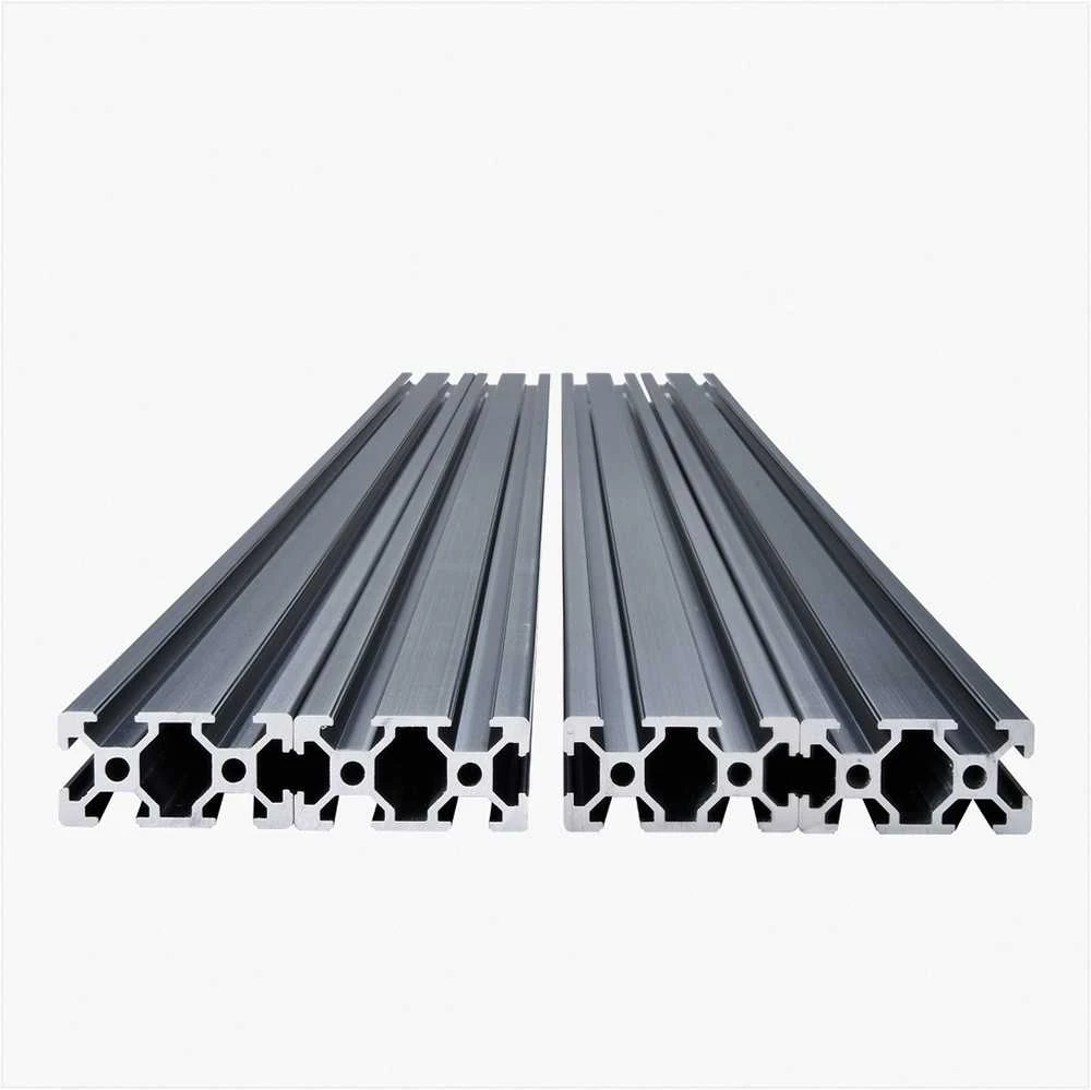 T Slot 2040 aliuminio ekstruzijos profilis, anoduotas linijinis bėgelis 3D spausdintuvui CNC staklėms lazeriniam graviravimui, 1000 mm ilgis, didelio stiprumo aliuminio profilis, juodas aliuminio rėmas