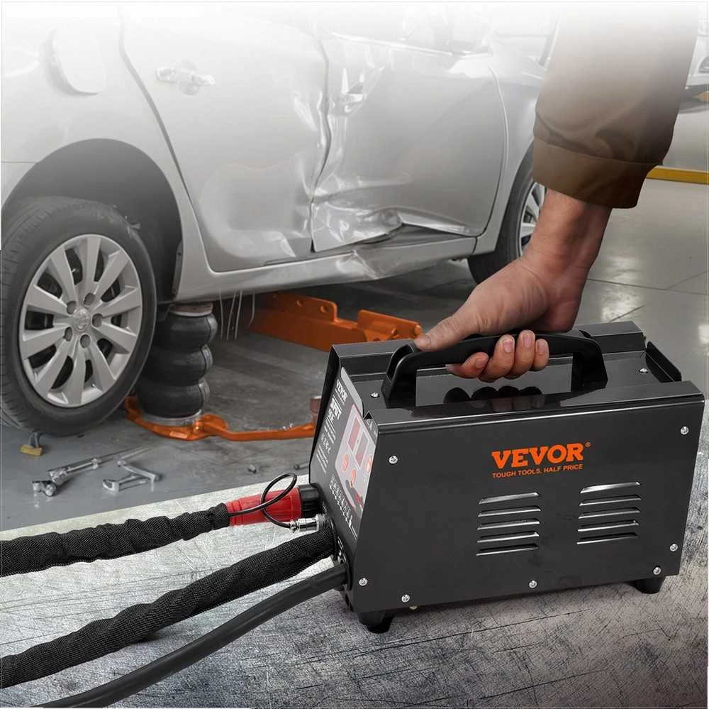 Taškinio suvirinimo įlenkimų traukiklis automobilių ir sunkvežimių remontui, 3KW galia su 2 suvirinimo pistoletais, kėbulo taškinio suvirinimo aparatas, smeigių suvirinimo rinkinys, kėbulo lyginimo įranga