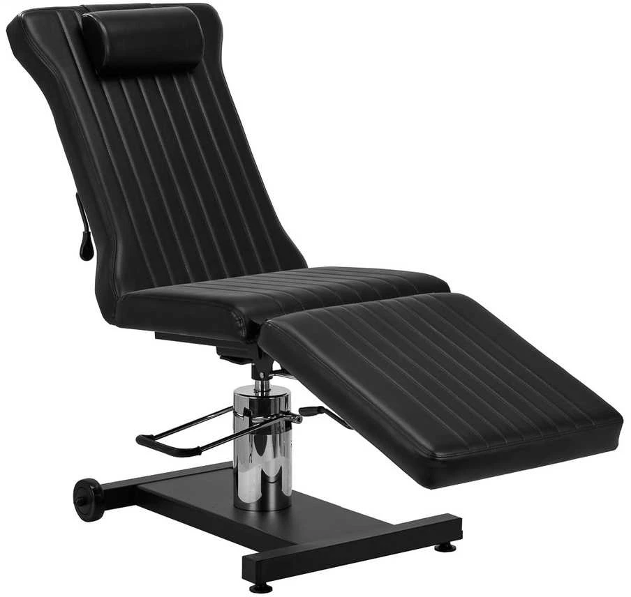 Tatuiruočių kėdė, hidraulinė reguliuojama, juoda sintetinė oda, patogi studijos kėdė, ergonominė tatuiruočių lova