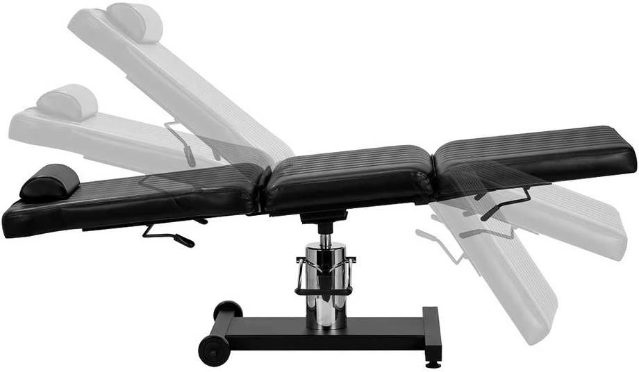 Tatuiruočių kėdė, hidraulinė reguliuojama, juoda sintetinė oda, patogi studijos kėdė, ergonominė tatuiruočių lova