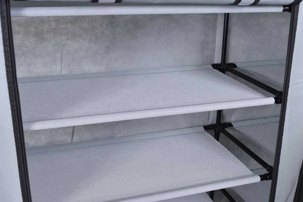 Tekstilinė batų spintelė, pilka, 12 lentynų, vandeniui atspari, batų lentyna, daiktų saugojimas, avalynės spinta, batų organizatorius