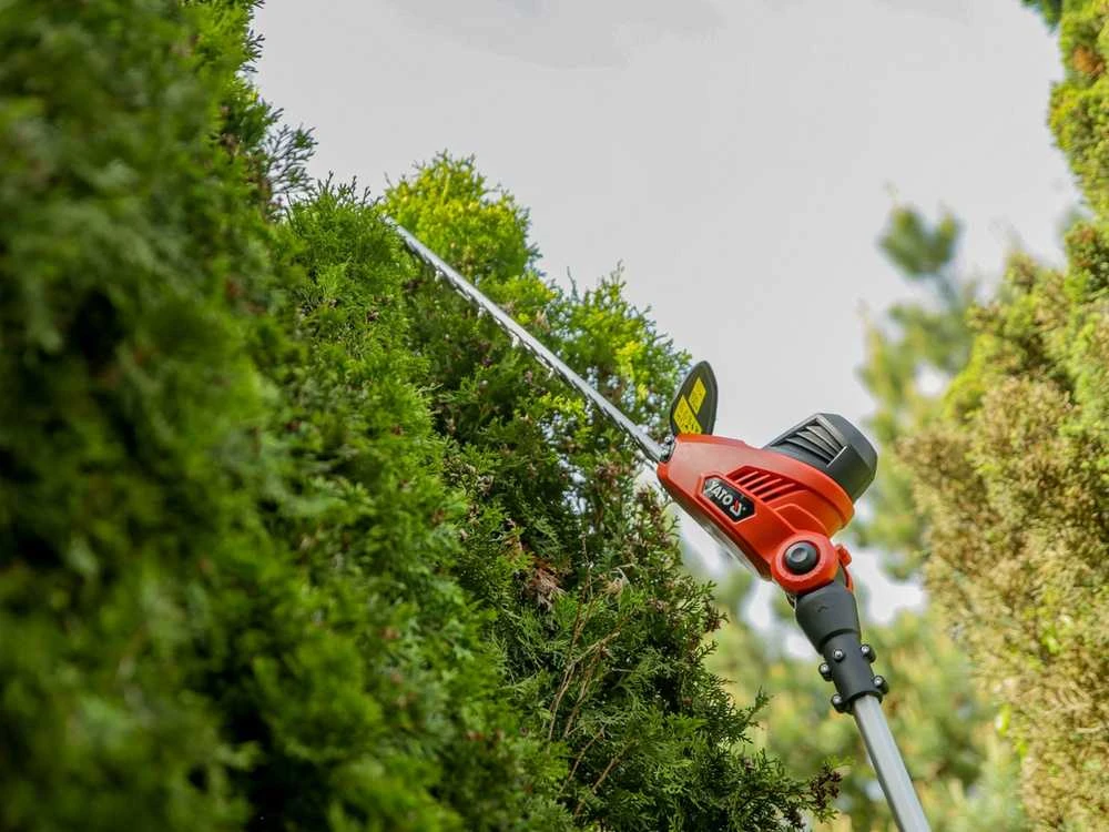Teleskopinės gyvatvorių žirklės, 600 W, 51 cm pjovimo ilgis, prailginamos gyvatvorių žirklės, elektrinės gyvatvorių žirklės