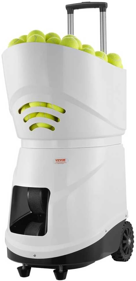 Teniso kamuoliukų mašina, automatinis nešiojamas kamuoliukų paleidėjas treniruotėms, 125 km/val., 150 kamuoliukų, 30 m Bluetooth, teniso patranka, treniruočių įranga