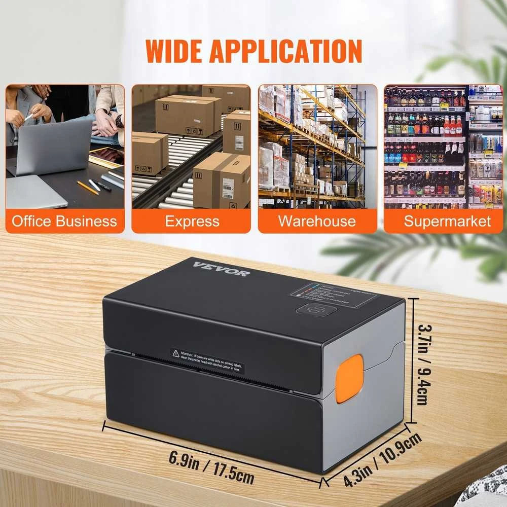 Terminis etikečių spausdintuvas, 300DPI, Bluetooth ir USB, 40-108 mm etiketės dydis