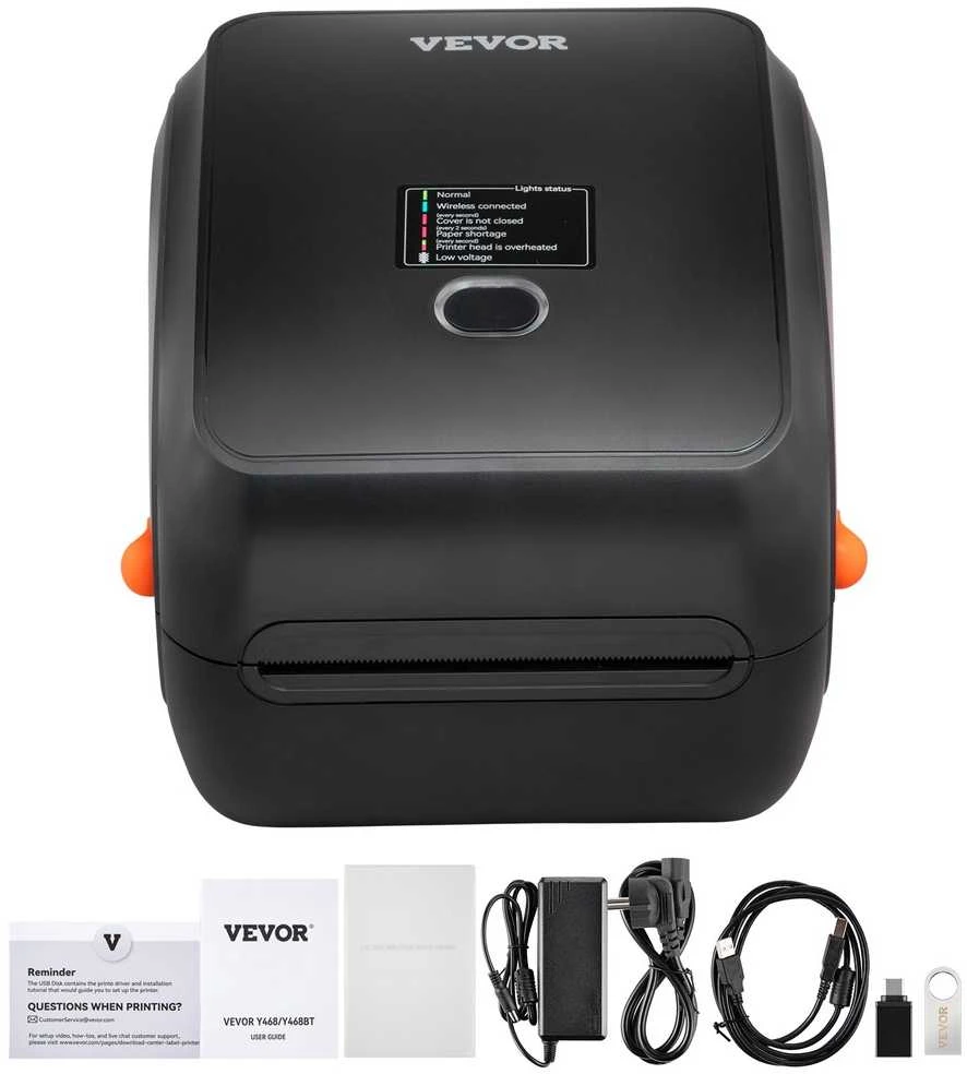 Terminis etikečių spausdintuvas 4x6, su „Bluetooth“ ir USB jungtimi, didele 300 DPI raiška