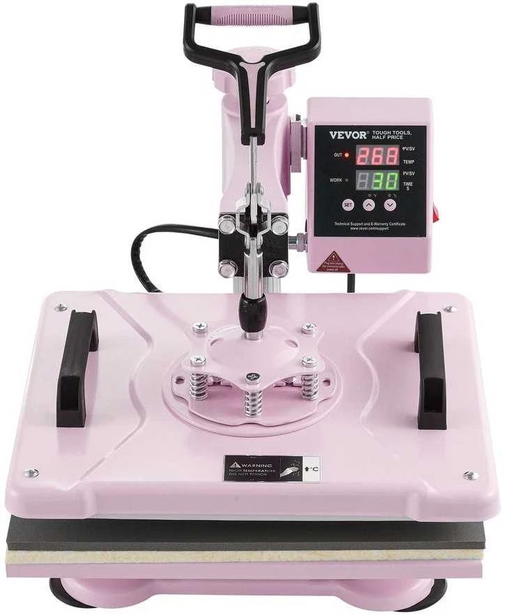 Termo presavimo aparatas 300 x 380 mm, 5 viename, su gertuvės presu, rožinės spalvos