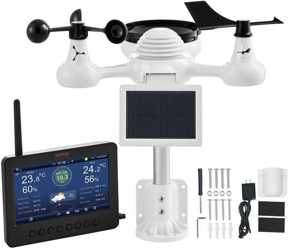 VEVOR Meteorologinė bevielė orų stotelė YT60233 7in1 WiFi