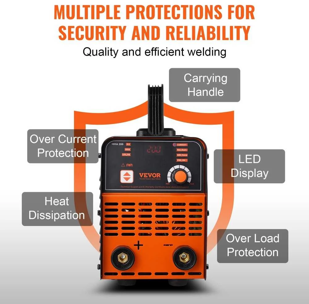 TIG/MMA Suvirinimo Aparatas 220V 200A, 2in1, Hot Start, Elektrodinis, IGBT